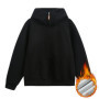 Oversized Hooded Sweatshirt for Couples Autumn Winter Heavyweight Velvet Half-Zip Hooded Jacket Loose Fit Soft Comfortable