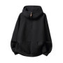 Oversized Hooded Sweatshirt for Couples Autumn Winter Heavyweight Velvet Half-Zip Hooded Jacket Loose Fit Soft Comfortable