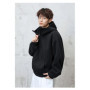 Oversized Hooded Sweatshirt for Couples Autumn Winter Heavyweight Velvet Half-Zip Hooded Jacket Loose Fit Soft Comfortable