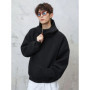 Oversized Hooded Sweatshirt for Couples Autumn Winter Heavyweight Velvet Half-Zip Hooded Jacket Loose Fit Soft Comfortable
