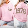 Mom Fiftieth Hoodies for Women Leopard 50th Birthday Harajuku Y2k Aesthetic Clothing 1976 Retro Birthday Women Graphic Clothes