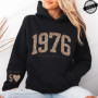 Mom Fiftieth Hoodies for Women Leopard 50th Birthday Harajuku Y2k Aesthetic Clothing 1976 Retro Birthday Women Graphic Clothes