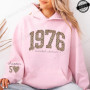 Mom Fiftieth Hoodies for Women Leopard 50th Birthday Harajuku Y2k Aesthetic Clothing 1976 Retro Birthday Women Graphic Clothes