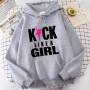 Kick Like a Girl Hoodie, Karate Hoodie, Karate Girl Hoodie, Taekwondo Hoodie, Womens Power Hoodie, Fight Sport Hoodie Sweatshirt