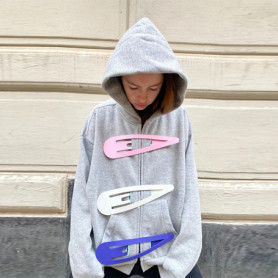 Chic Street Style Hoodie Loose Creative Safety Pin Hooded Sweatshirts Women Cute Designers Spring Trendy Cool Outerwear