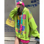 Trend Graffiti Y2k Hoodies Sweatshirt Tops Women 2024 Autumn Cotton Casual Long Sleeve Oversized Tops Outwear Streetwear Bust150