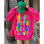 Trend Graffiti Y2k Hoodies Sweatshirt Tops Women 2024 Autumn Cotton Casual Long Sleeve Oversized Tops Outwear Streetwear Bust150