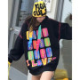 Trend Graffiti Y2k Hoodies Sweatshirt Tops Women 2024 Autumn Cotton Casual Long Sleeve Oversized Tops Outwear Streetwear Bust150