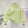 Hoodies Women Hooded Plus Velvet Thicken Loose Letter Embroidery Leisure Outwear Students Simple Y2k Vintage Harajuku Korean Ins