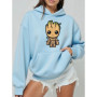 2025 Men I Am Groot Cartoon Hoodie Spring Autumn Women Oversized Sweatshirt With Zipper New Couple Street Coat