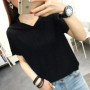 Elegant Fashion Harajuku Slim Fit Female Clothes Loose Casual All Match Short Sleeve T-shirts Solid Thin Style Hooded Sweatshirt