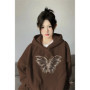 Wear High-end Hooded Sweatshirt for Women in Autumn and Winter Plus Velvet American Top