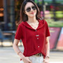 European Station Short sleeved T-shirt Women's Summer New Fashion Light Luxury High Quality Loose Large Casual Hooded Top