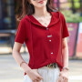 European Station Short sleeved T-shirt Women's Summer New Fashion Light Luxury High Quality Loose Large Casual Hooded Top