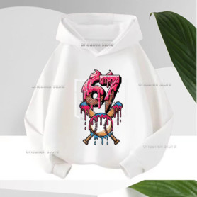 Long-sleeve Graphic Funny 67 Children's Hoodies Sweatshirt Casual Fashion Hip Hop Fleece Boy Girl Kid Warm Hooded Pullover