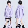 Trendy Purple Rabbit Girl Ear Hooded Sweater with Long Ears for Women Oversize Hoodie Loose Zipper Cardigan Coat Clothes White