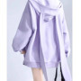 Trendy Purple Rabbit Girl Ear Hooded Sweater with Long Ears for Women Oversize Hoodie Loose Zipper Cardigan Coat Clothes White