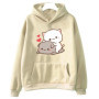 Peach And Goma Mochi Cat Love Print hoodies women Winter streetwear funny Hood female Fleece sweater