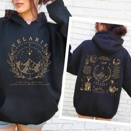 Velaris Hoodie Night Court Inspired City of Starlight Fantasy Merch SJM-Inspired Unisex Women Winter Hoodie Booklover Gift
