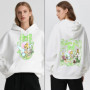 Disney Tinker Bell Print Women Fleece Hoodie Holiday Travel Casual Sweatshirt Cozy Loungewear Soft Crewneck Pullover