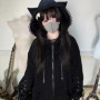 Women Hoodies Clothing Punk Sweatshirts Harajuku Streetwear Retro Hooded Jackets Japanese Rivet Print Casual Zipper Coat Fashion