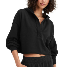 2024 New Fashion Women's Spring Autumn Hooded Sweatshirt Long Sleeve Solid Color V Neck Crop Hoodie