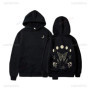 Mystical Celestial Moth Hoodie Long Sleeve Loose Warm Fleece Fall Goblincore Fairycore Fairy Grunge Moon Phase Alternative