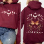 Bug Goblincore Moon Phases Moth Hoodie Luna Moth Sweatshirt Dark Academia Clothing Cottagecore Top Witchy Sweater Insect Tshirt