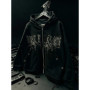 Y2K Harajuku Retro Letter Fashion Ring Zipper Hoodie Men American Street Hip-hop Punk Goth Casual Loose Sweatshirt Women