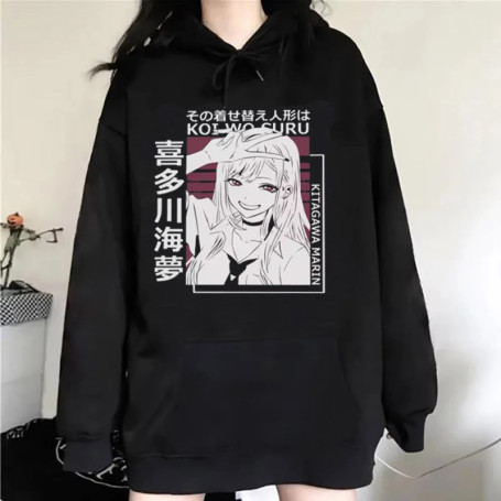 Hot Anime My Dress Up Darling Hoodies Women Kitagawa Marin Hooded Sweatshirts Streetwear Manga Cosplay Hoodie Men