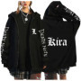 Japan Anime Death Note Zip Up Hoodies Gothic Men's Cartoon Misa Amane L Ryuk-Graphic Streetwear Black Fleece Zipper Jacket Coats