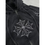 American Y2K New Fashion Pattern Embroidered Zipper Hoodie Women Street Hip Hop Retro Washed Sweatshirt Unisex Punk Rock Hoodie