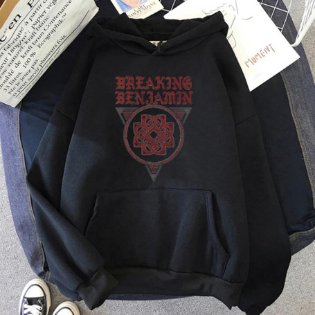 22025 Fleece Hoodies Breaking Benjamin Graphic Printing Grunge Heavy Metal Sweatshirt Sudaderas Harajuku Casual Retro Pullovers