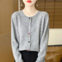 Women Cardigans Autumn Winter O-neck soft Solid Sweater Long Sleeve Single Breasted Knit Cardigan Spring Fashion Korean Jumper