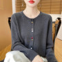 Women Cardigans Autumn Winter O-neck soft Solid Sweater Long Sleeve Single Breasted Knit Cardigan Spring Fashion Korean Jumper