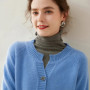 Women's 100 Cashmere Knitted Cardigan Solid round Neck Thick Button-Down Coat for Autumn And Winter
