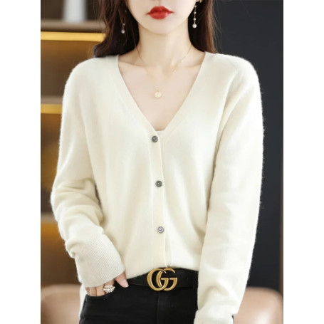 Women Cardigans V-neck Long Sleeve Knitted Outerwear Solid Thin Spring Autumn Sweaters Knitwears Korean Fashion Red Cardigans