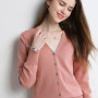 Women Cardigans V-neck Long Sleeve Knitted Outerwear Solid Thin Spring Autumn Sweaters Knitwears Korean Fashion Red Cardigans