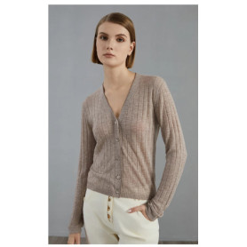 BC685 Autumn thin long-sleeved knitted cardigan luxury brand women's bright wool sweater