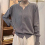 Spring Summer Thin Knitting Cardigans Women Korean Round Neck Single Breasted Cardigan Coats Woman Basic Solid Color Cardigan