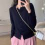 Spring Summer Thin Knitting Cardigans Women Korean Round Neck Single Breasted Cardigan Coats Woman Basic Solid Color Cardigan