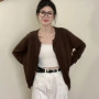 Spring Summer Thin Knitting Cardigans Women Korean Round Neck Single Breasted Cardigan Coats Woman Basic Solid Color Cardigan