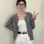 Spring Summer Thin Knitting Cardigans Women Korean Round Neck Single Breasted Cardigan Coats Woman Basic Solid Color Cardigan