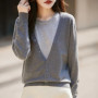 WinvyNee Women's Two Piece Fine Wool Cardigan Deep V Neck Slim Fit Stylish Cool Soft Breathable Spring Summer Knitwear ZB1677003