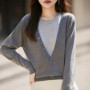 WinvyNee Women's Two Piece Fine Wool Cardigan Deep V Neck Slim Fit Stylish Cool Soft Breathable Spring Summer Knitwear ZB1677003