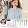 I BELIEVE YOU Blue Jacquard Wool Knitted Cardigan 2025 Autumn Elegant O-neck with Pearl Embellishment Chic Cardigans 2253146080