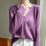 Women's Cardigans 2026 Thin Summer Single Breasted V-neck Loose Knitted Sweater Fashion Solid Tops Ice Silk Outerwears Jumpers