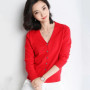 2026 Women Cardigans Long Sleeve Knitted Outerwear Solid Thin Spring Autumn Sweaters V-neck Knitwears Korean Fashion Cardigans