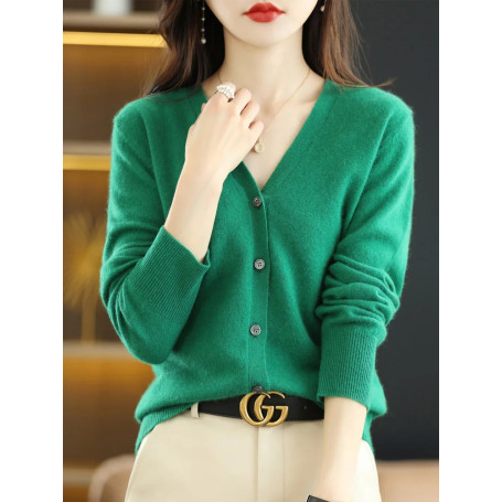 2026 Women Cardigans Long Sleeve Knitted Outerwear Solid Thin Spring Autumn Sweaters V-neck Knitwears Korean Fashion Cardigans