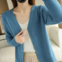 2026 Women Cardigans Long Sleeve Knitted Outerwear Solid Thin Spring Autumn Sweaters V-neck Knitwears Korean Fashion Cardigans